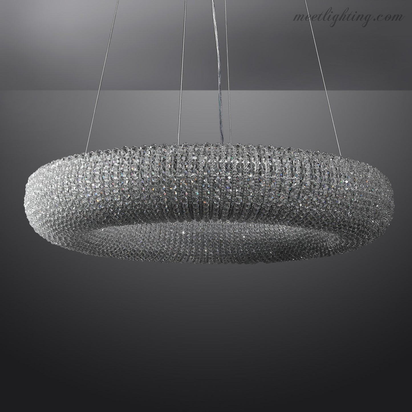 Halo Crystal Aperture Round Chandelier D72"-Meet Lighting