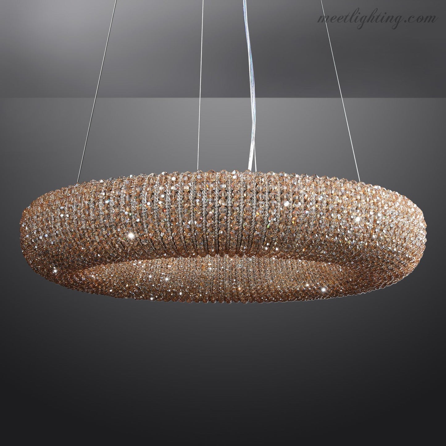 Halo Crystal Aperture Round Chandelier D72"-Meet Lighting