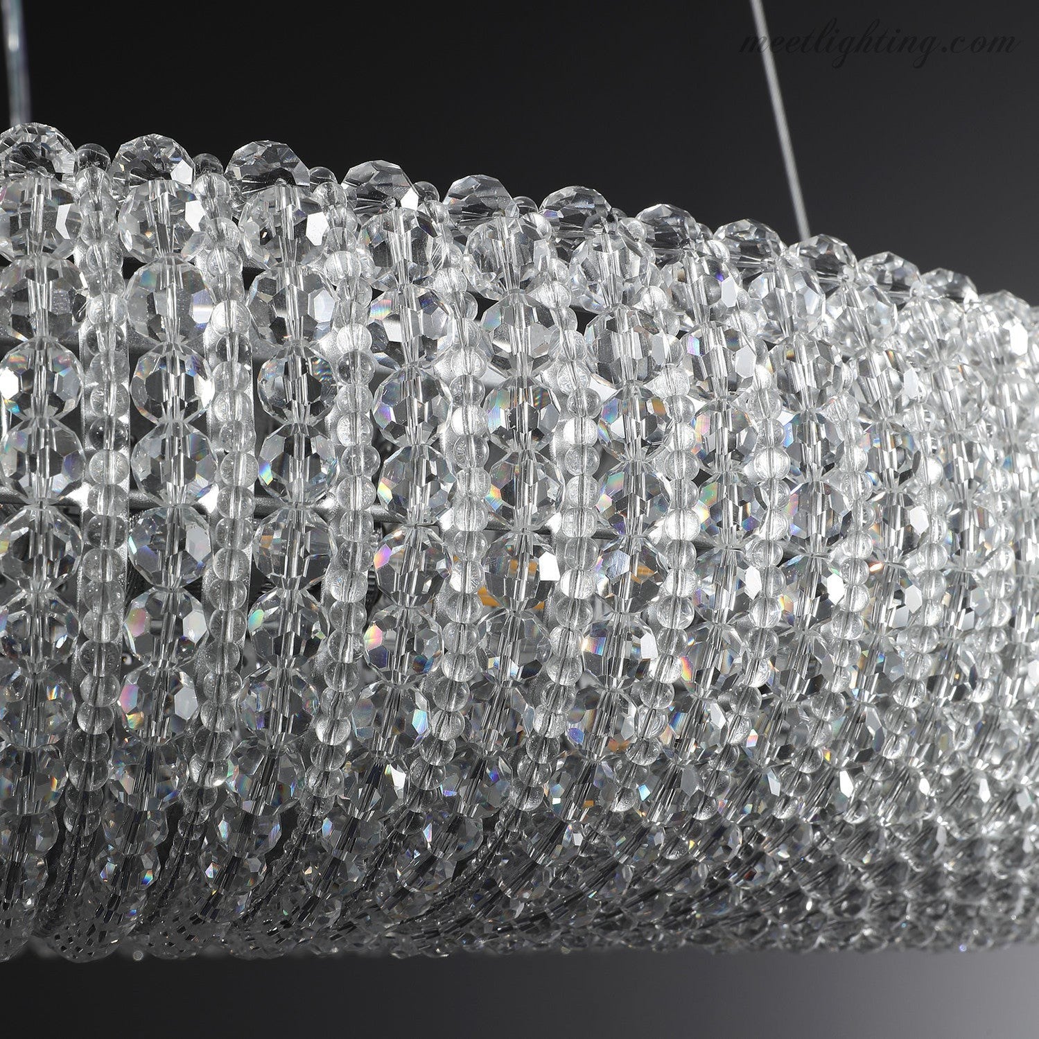 Halo Crystal Aperture Round Chandelier D59"-MEET LIGHTING