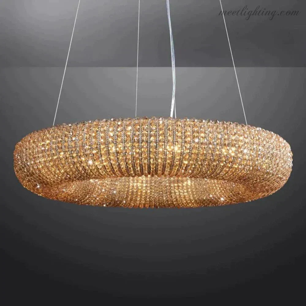 Halo Crystal Aperture Round Chandelier D72"-MEET LIGHTING