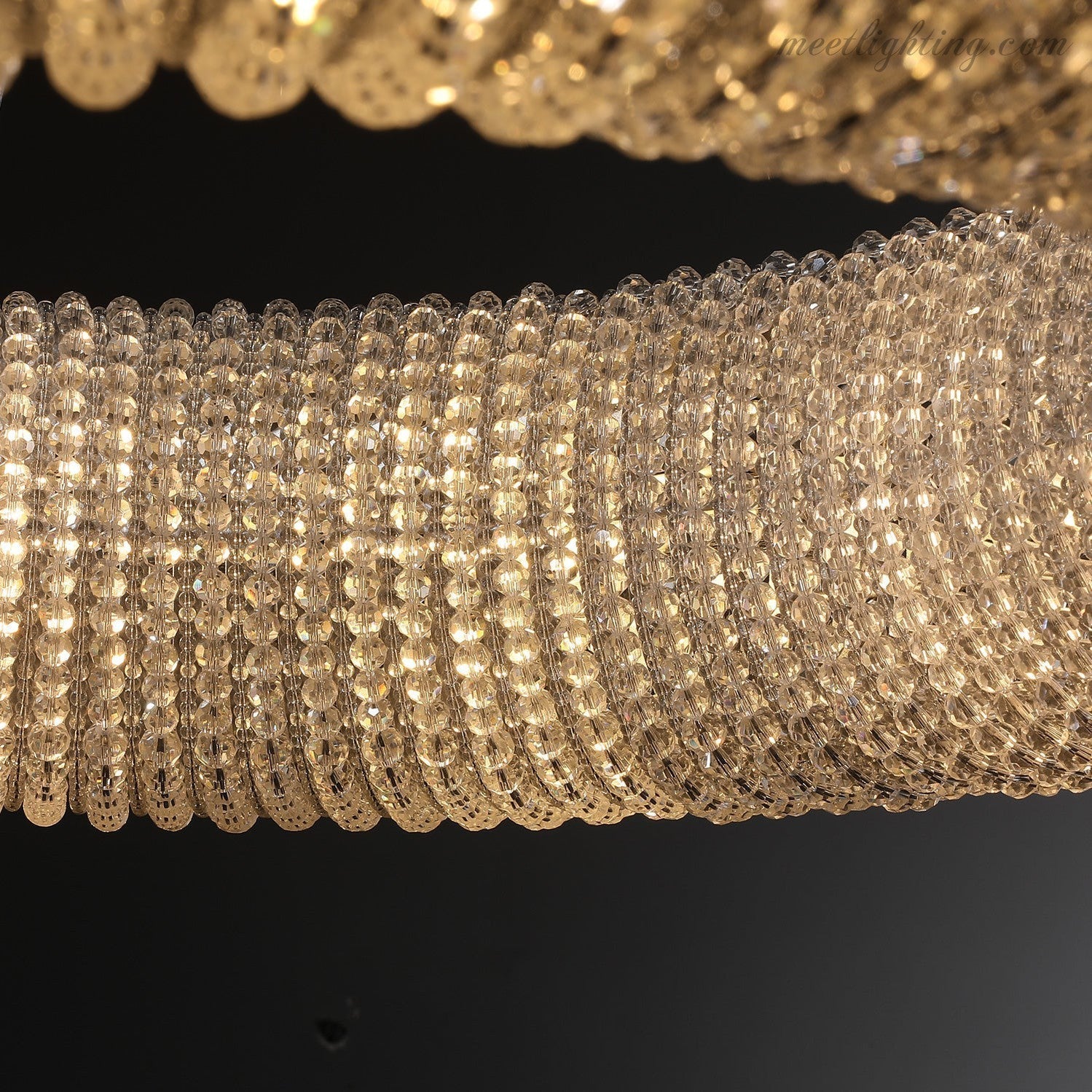 Halo Crystal Aperture Round Chandelier D72"-MEET LIGHTING