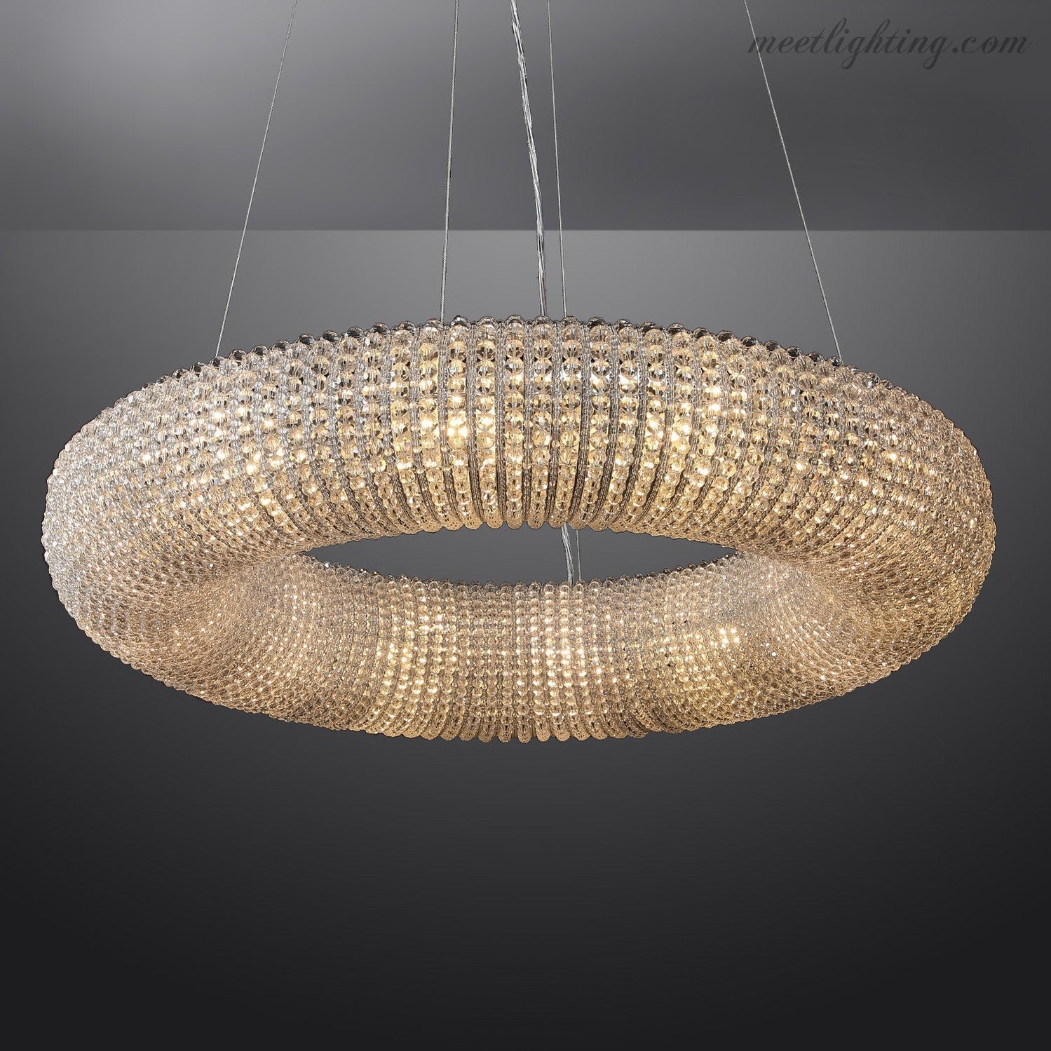 Halo Crystal Aperture Round Chandelier D72"-MEET LIGHTING