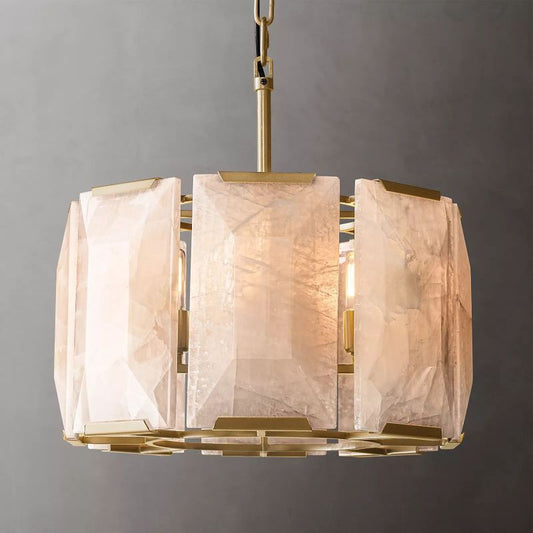 Harson Calcite Round Chandelier 19" chandeliers for dining room,chandeliers for stairways,chandeliers for foyer,chandeliers for bedrooms,chandeliers for kitchen,chandeliers for living room Rbrights Lacquered Burnished Brass  