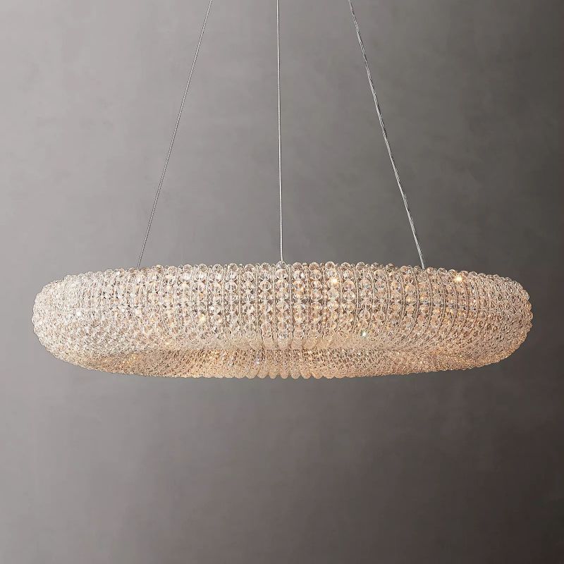 Halo Crystal Round LED Chandelier 32" - thebelacan