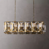 Harson Crystal Rectangular Chandelier 42" chandeliers for dining room,chandeliers for stairways,chandeliers for foyer,chandeliers for bedrooms,chandeliers for kitchen,chandeliers for living room Rbrights Lacquered Burnished Brass  