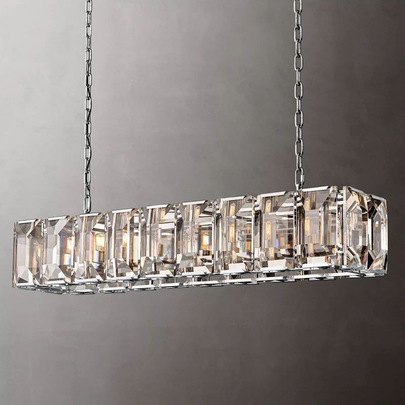 Harson Crystal Rectangular Chandelier 62" chandeliers for dining room,chandeliers for stairways,chandeliers for foyer,chandeliers for bedrooms,chandeliers for kitchen,chandeliers for living room Rbrights   