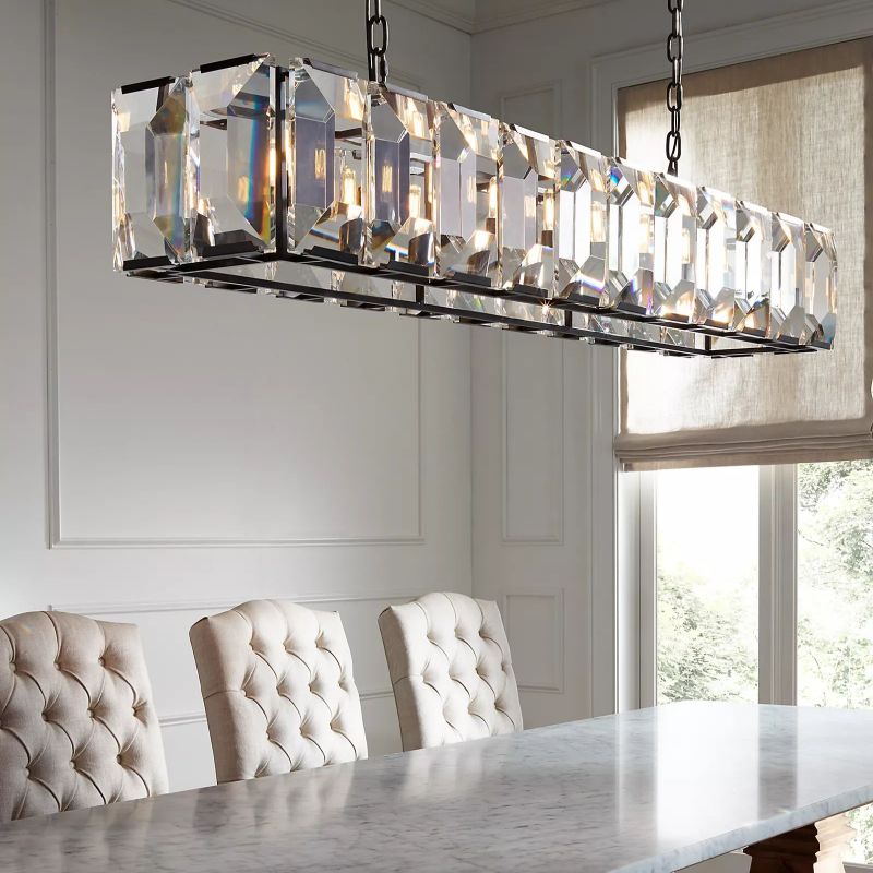 Harson Crystal Rectangular Chandelier 74" chandeliers for dining room,chandeliers for stairways,chandeliers for foyer,chandeliers for bedrooms,chandeliers for kitchen,chandeliers for living room Rbrights   