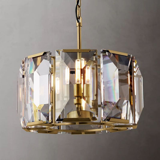 Harson Crystal Round Chandelier 19" chandeliers for dining room,chandeliers for stairways,chandeliers for foyer,chandeliers for bedrooms,chandeliers for kitchen,chandeliers for living room Rbrights Lacquered Burnished Brass  