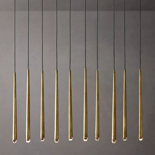Harley Modern Linear Chandelier 48" chandeliers for dining room,chandeliers for stairways,chandeliers for foyer,chandeliers for bedrooms,chandeliers for kitchen,chandeliers for living room Rbrights Lacquered Burnished Brass  