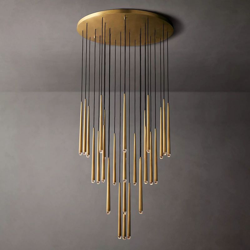 Harley Modern Round Chandelier 48" chandeliers for dining room,chandeliers for stairways,chandeliers for foyer,chandeliers for bedrooms,chandeliers for kitchen,chandeliers for living room Rbrights Lacquered Burnished Brass  