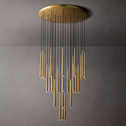 Harley Modern Round Chandelier 48" chandeliers for dining room,chandeliers for stairways,chandeliers for foyer,chandeliers for bedrooms,chandeliers for kitchen,chandeliers for living room Rbrights Lacquered Burnished Brass  