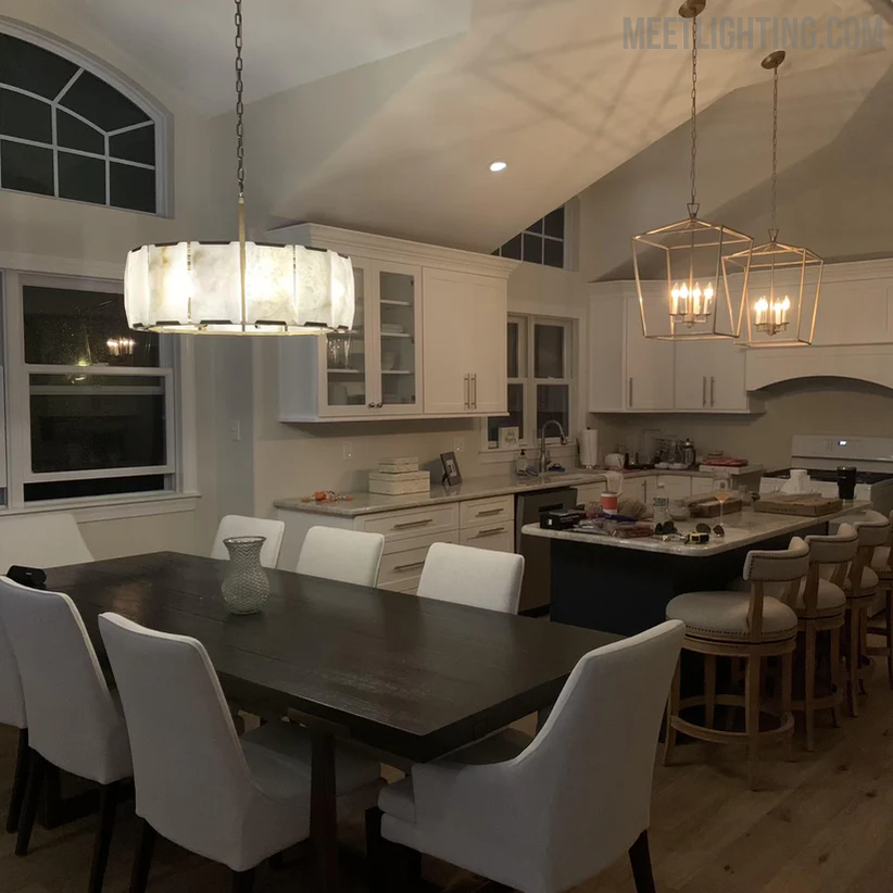 Harlow Calcite Round Chandelier 60"-MEET LIGHTING