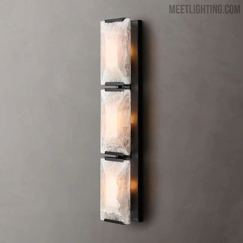 Harlow Calcite Triple Sconce-Meet Lighting