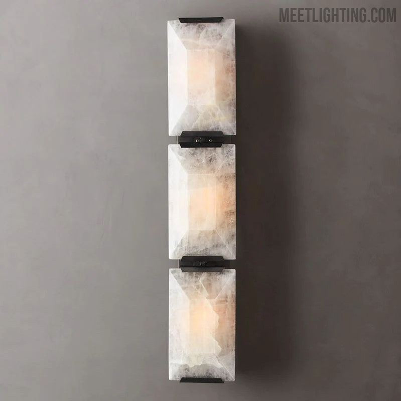 Harlow Calcite Triple Sconce-Meet Lighting