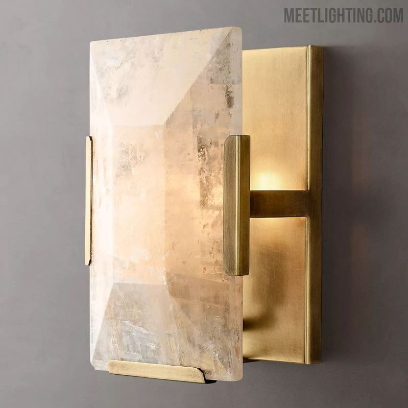 Harlow Calcite Wall Lamp (short)-Meet Lighting