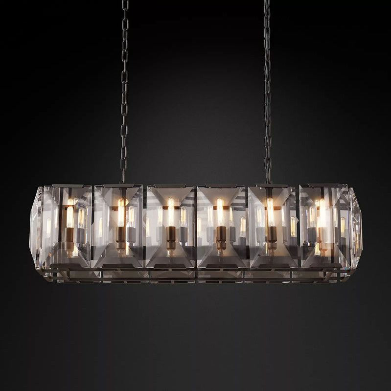 Harlow Crystal Rectangular Chandelier 42"-Meet Lighting