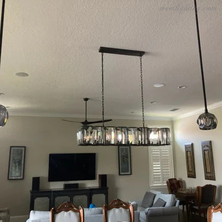 Harlow Crystal Rectangular Chandelier 42"-MEET LIGHTING