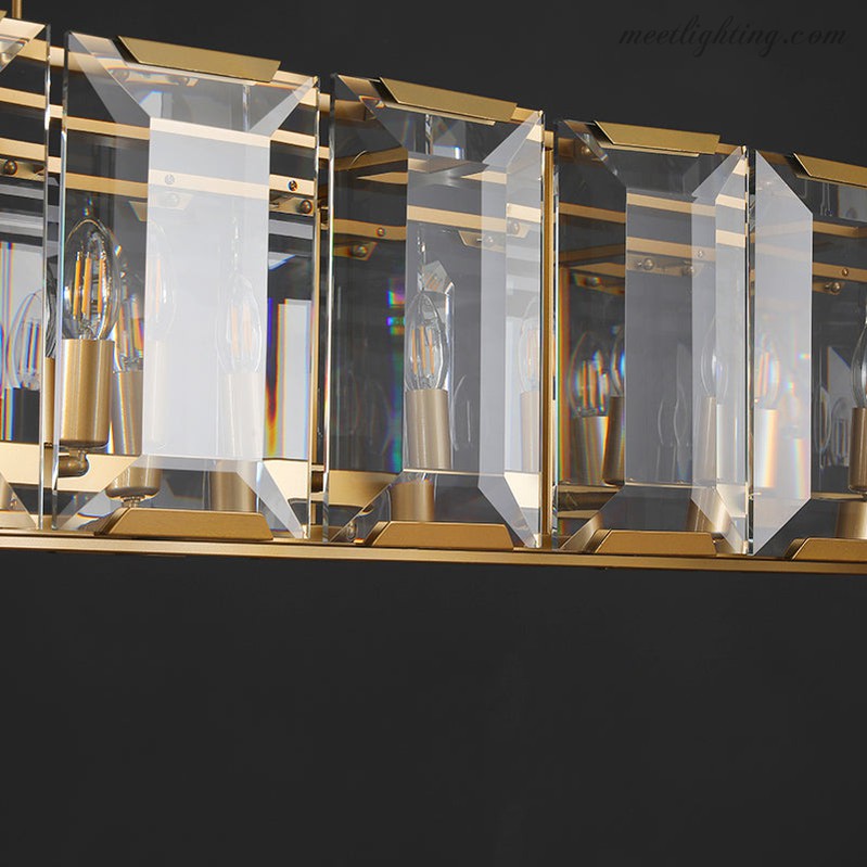 Harlow Crystal Rectangular Chandelier 62"-MEET LIGHTING