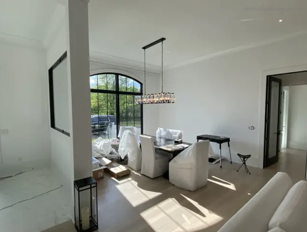 Harlow Crystal Rectangular Chandelier 62"-MEET LIGHTING