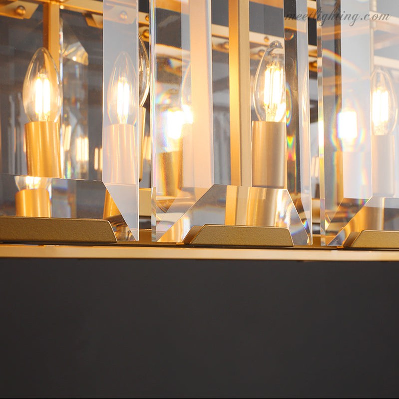 Harlow Crystal Rectangular Chandelier 74"-MEET LIGHTING