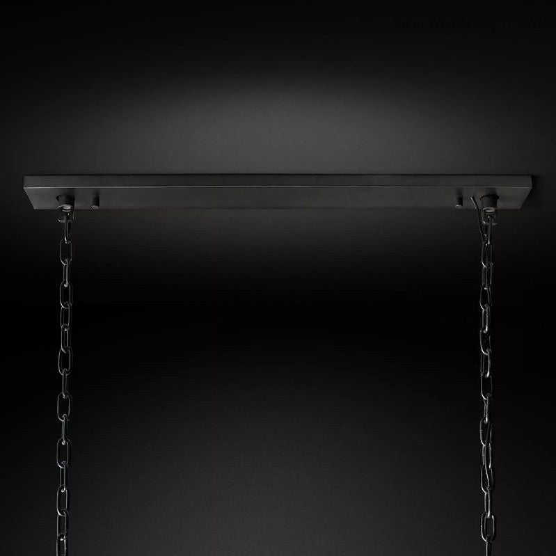 Harlow Crystal Rectangular Chandelier 74"-MEET LIGHTING