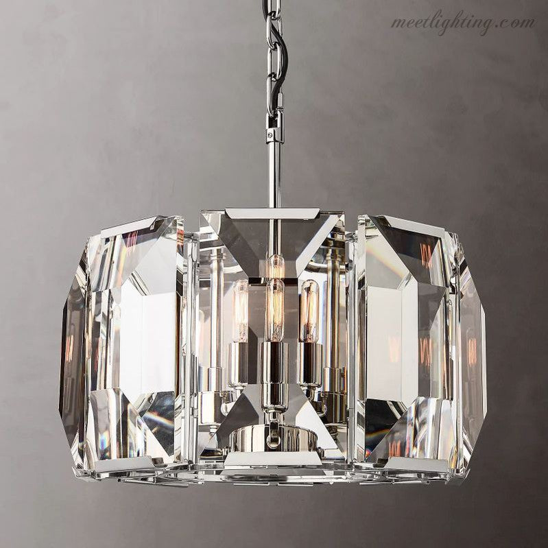 Harlow Crystal Round Chandelier 19"-MEET LIGHTING