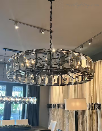 Harlow Crystal Round Chandelier 31"-Meet Lighting