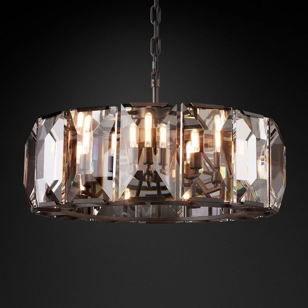 Harlow Crystal Round Chandelier 31"-Meet Lighting