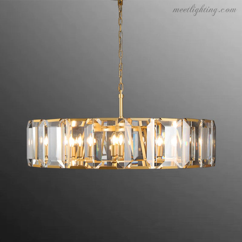 Harlow Crystal Round Chandelier 19"-Meet Lighting