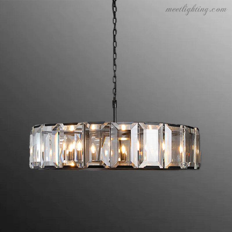 Harlow Crystal Round Chandelier 19"-Meet Lighting