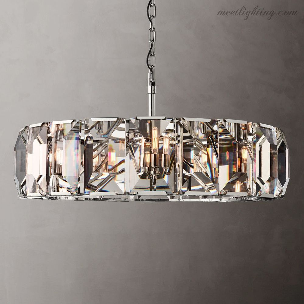 Harlow Crystal Round Chandelier 43"-Meet Lighting