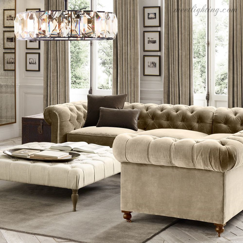 Harlow Crystal Round Chandelier 43"-MEET LIGHTING