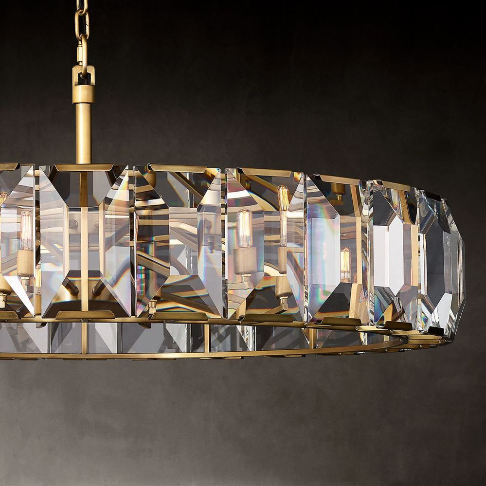 Harlow Crystal Round Chandelier 43"-Meet Lighting