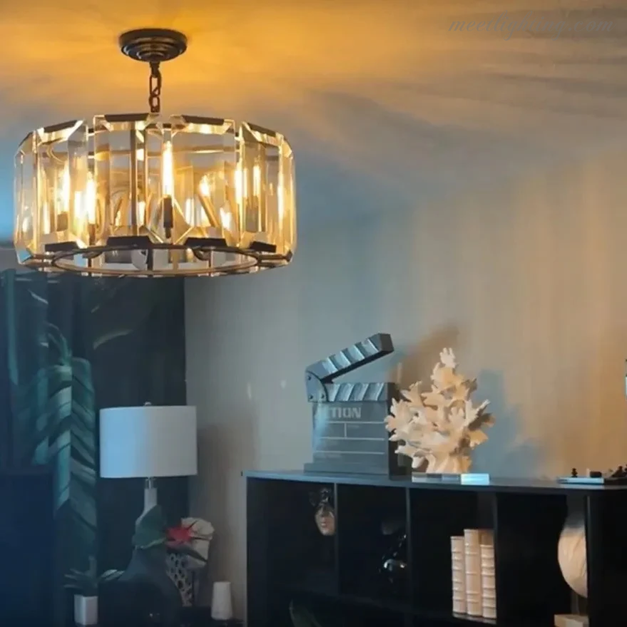 Harlow Crystal Round Chandelier 43"-MEET LIGHTING