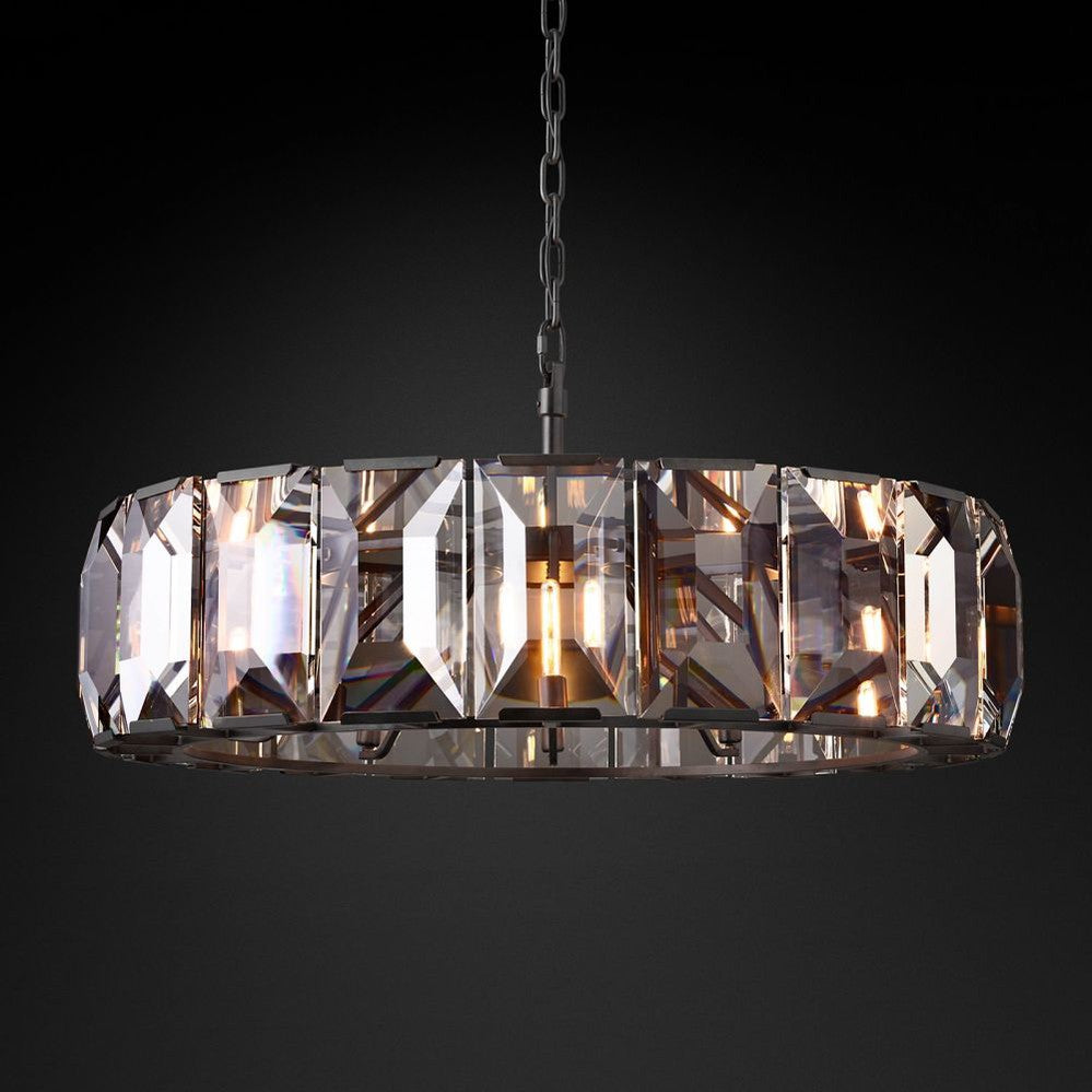 Harlow Crystal Round Chandelier 43"-Meet Lighting