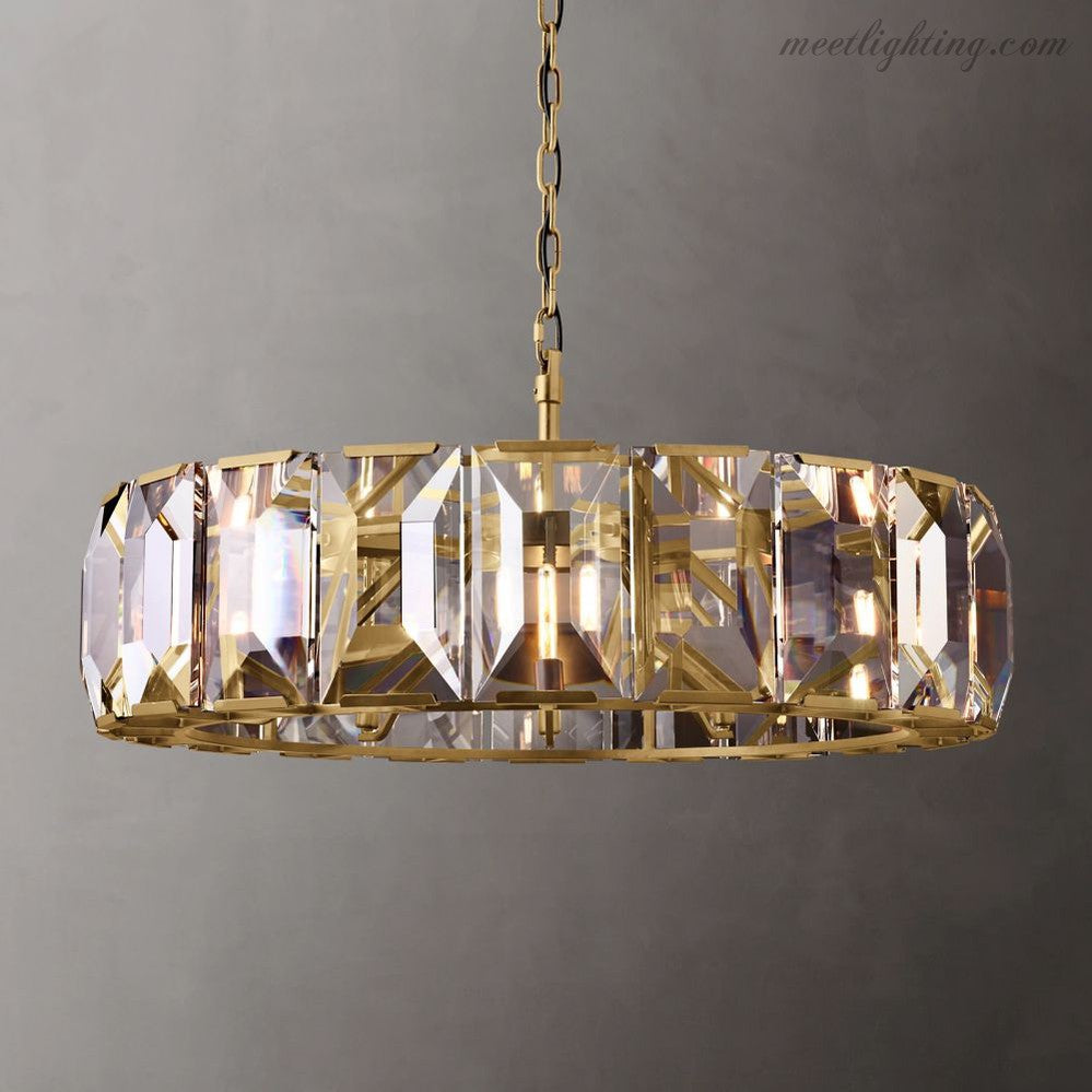 Harlow Crystal Round Chandelier 43"-Meet Lighting