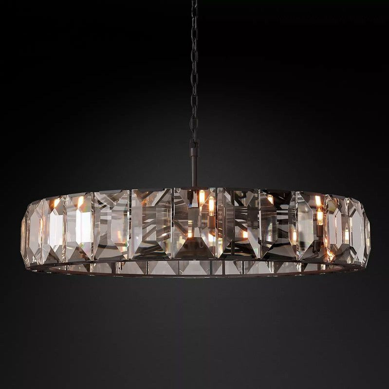 Harlow Crystal Round Chandelier 60"-Meet Lighting