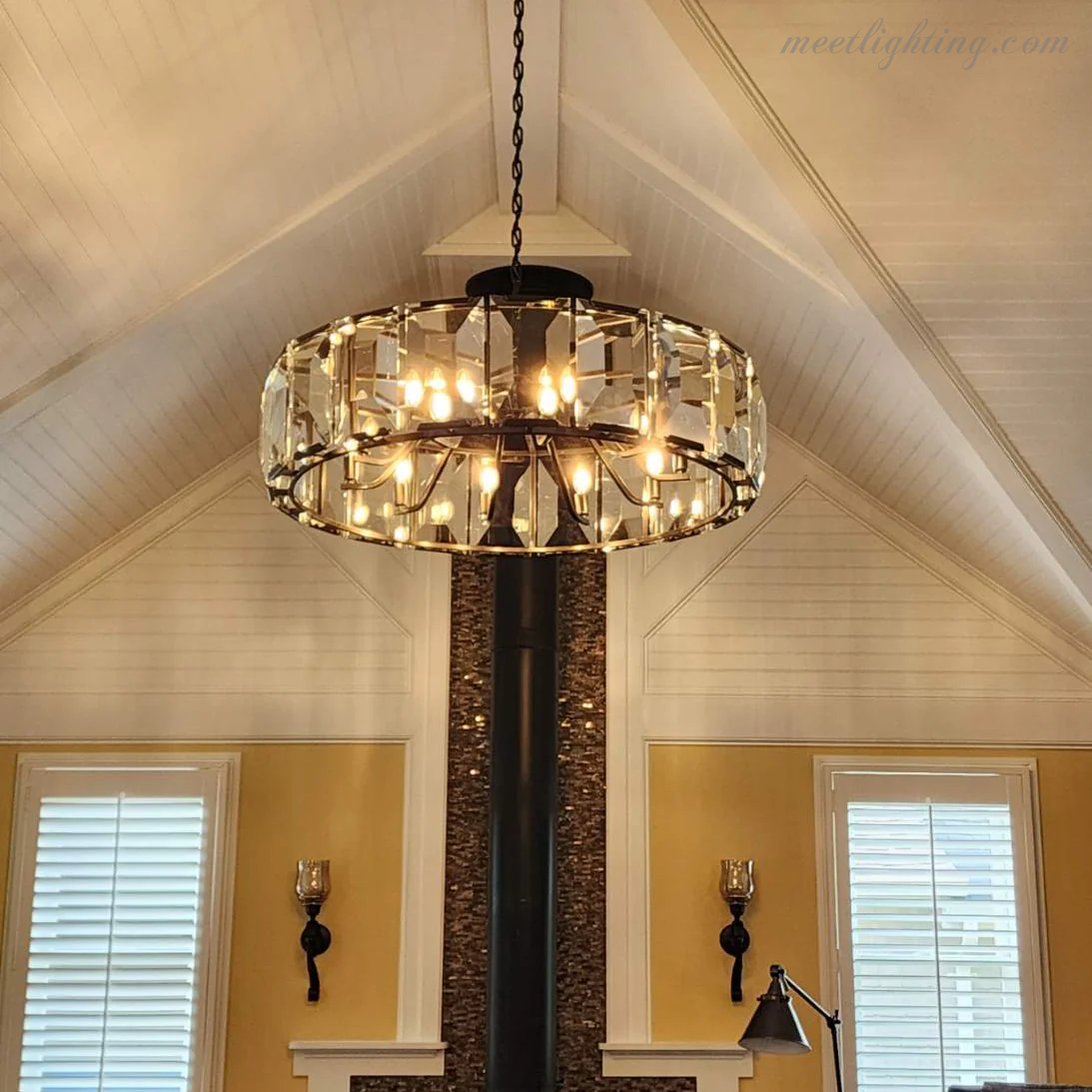 Harlow Crystal Round Chandelier 60"-MEET LIGHTING
