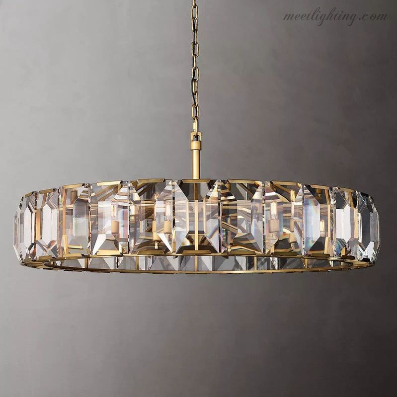 Harlow Crystal Round Chandelier 60"-Meet Lighting