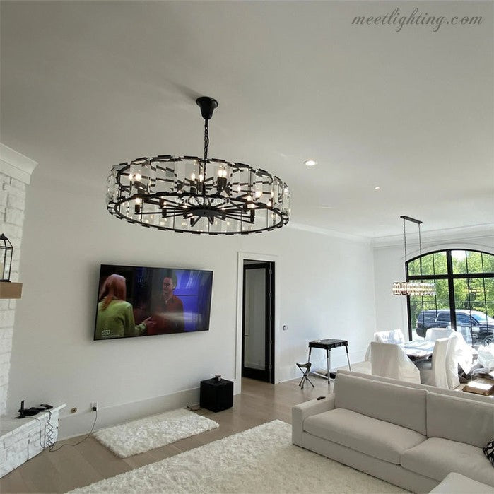 Harlow Crystal Round Chandelier-Meet Lighting