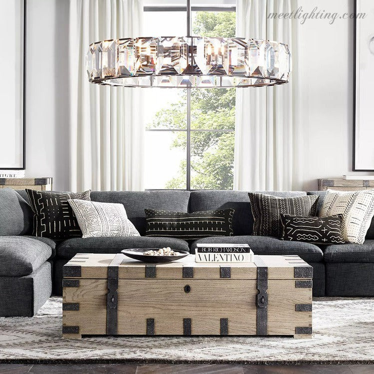 Harlow Crystal Round Chandelier-Meet Lighting