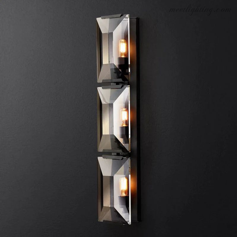 Harlow Crystal Triple Wall Sconce-Meet Lighting