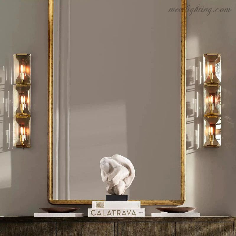 Harlow Crystal Triple Wall Sconce-Meet Lighting