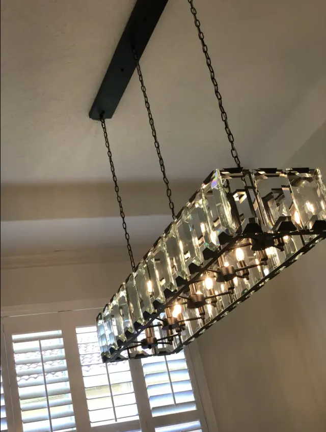 Harlow Multi Crystal Rectangular Chandelier-Meet Lighting