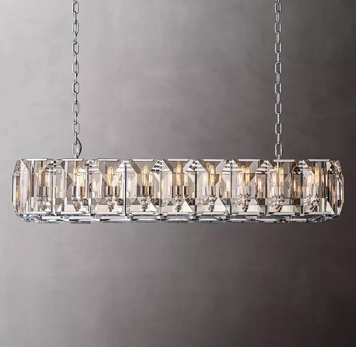 Harlow Multi Crystal Rectangular Chandelier-Meet Lighting