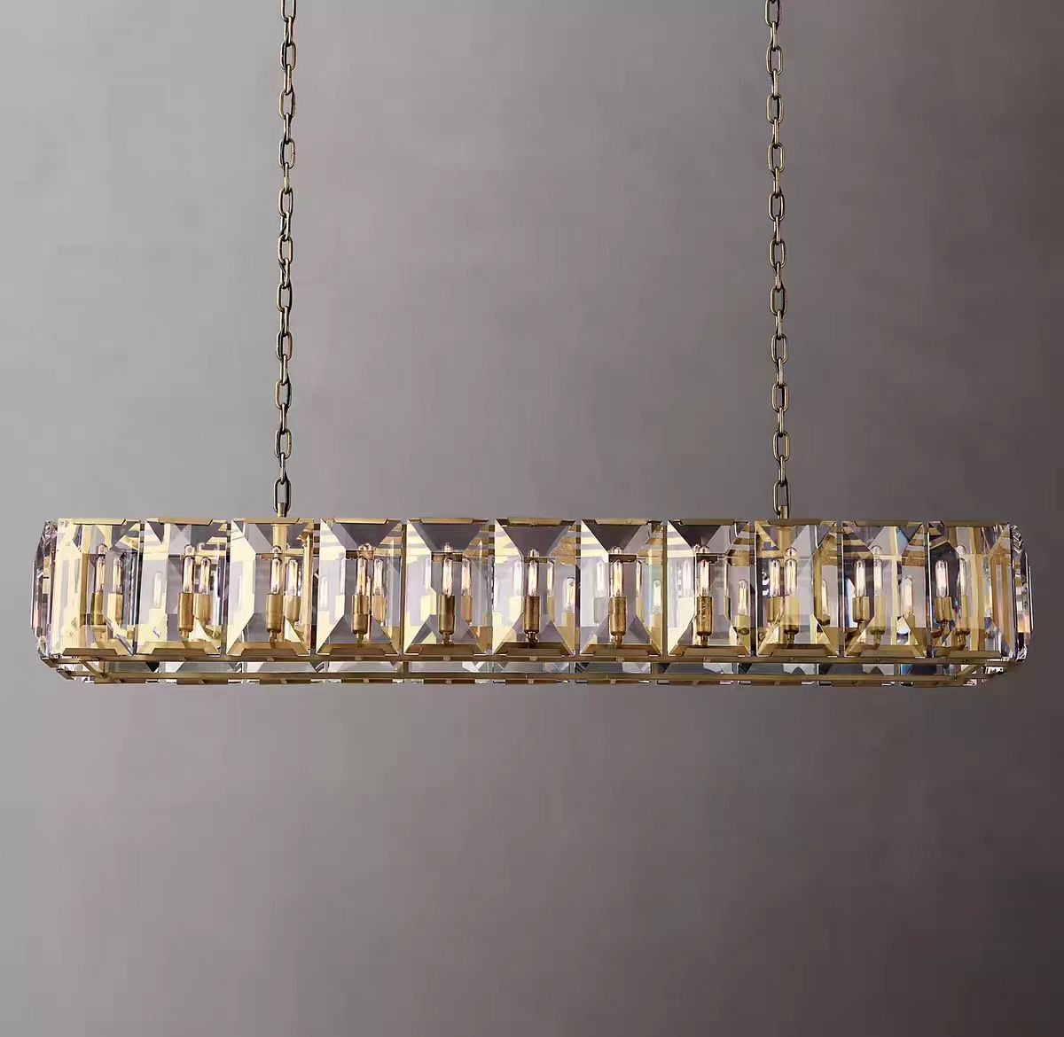 Harlow Multi Crystal Rectangular Chandelier-Meet Lighting