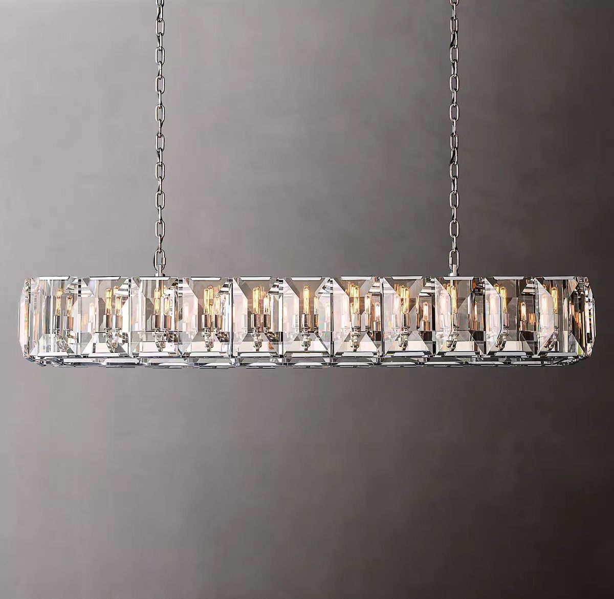 Harlow Multi Crystal Rectangular Chandelier-Meet Lighting