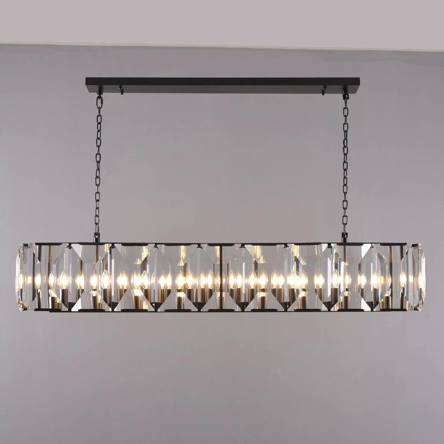 Harlow Multi Crystal Rectangular Chandelier-Meet Lighting