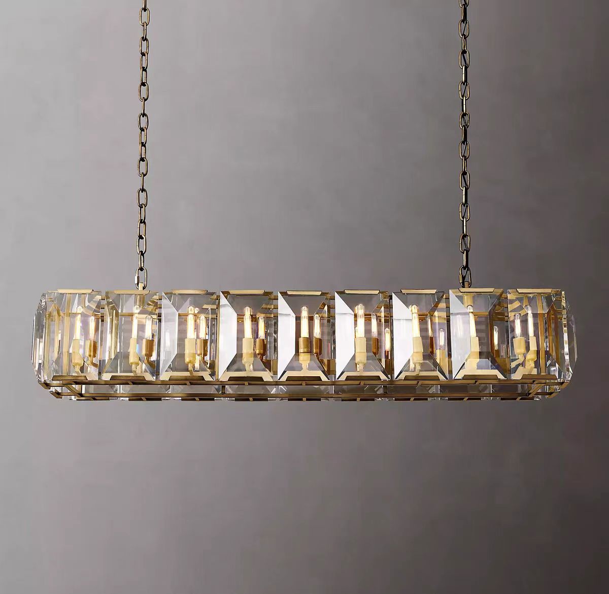 Harlow Multi Crystal Rectangular Chandelier-Meet Lighting