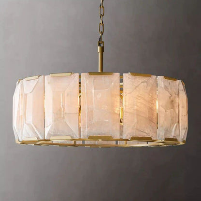 Huxlay Calcite Alabaster Round Chandelier 31"